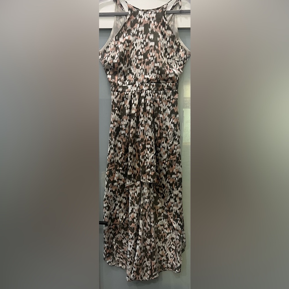 ANGL Hi Lo Olive, Peach and White Dress Size Small